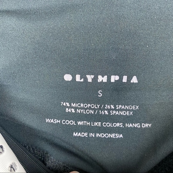 OLYMPIA ACTIVEWEAR Mateo 3/4 Length Leggings, White Mesh/ Jet, Size Small, NWT - Picture 6 of 8